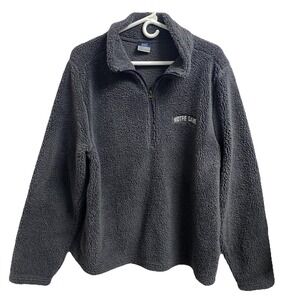 MV Sport Notre Dame Women's Dark Gray Fleece 1/4 Zip Long Sleeve Pull Over Sz. L